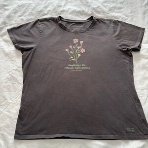 Life Is Good Women's Brown Floral Tee Size XXL